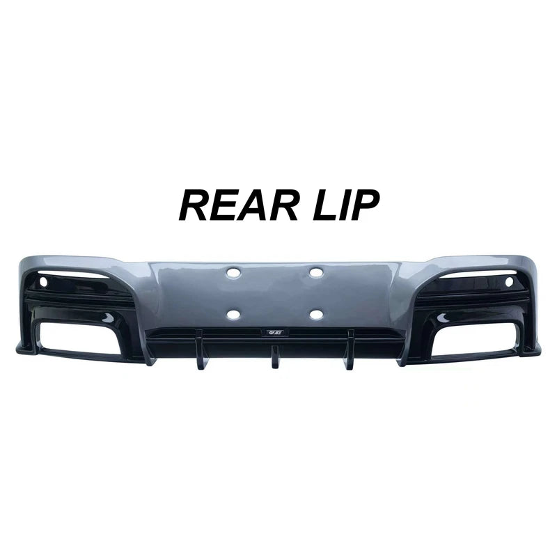 Audi A5 B10 Rear Lip Diffuser - Vacuum-Formed PP Hurricane Grey with Fins